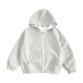 thumbnail image 1 of Youth Boys Girls Full Zip Hooded Sweatshirt Drop Shoulder Fleece Lined Hoodies Tween Fall Winter Warm Jacket Kangaroo Pockets, 1 of 5