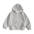 thumbnail image 1 of Youth Boys Girls Full Zip Hooded Sweatshirt Drop Shoulder Fleece Lined Hoodies Tween Fall Winter Warm Jacket Kangaroo Pockets, 1 of 5