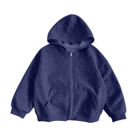 Youth Boys Girls Full Zip Hooded Sweatshirt Drop Shoulder Fleece Lined Hoodies Tween Fall Winter Warm Jacket Kangaroo Pockets