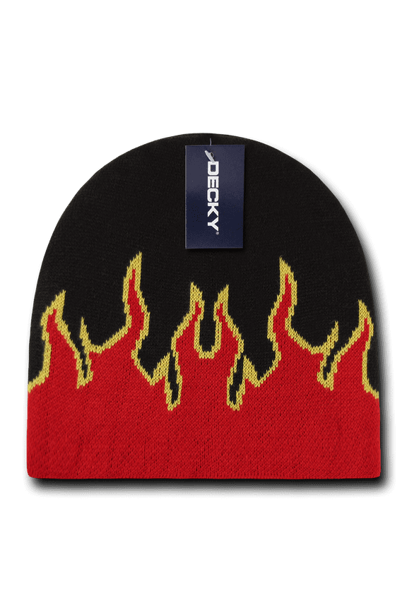 Youth Boys Girls Kids Size Fire Flame Beanies Caps Hats Short Warm Winter