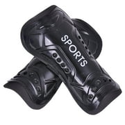 Youth Boys Girls Soccer Shin Guards 1 Pair, Elbourn Soccer Shin Pads for Toddler Kids Age 6-14 Ankle Protection Gear (Black)