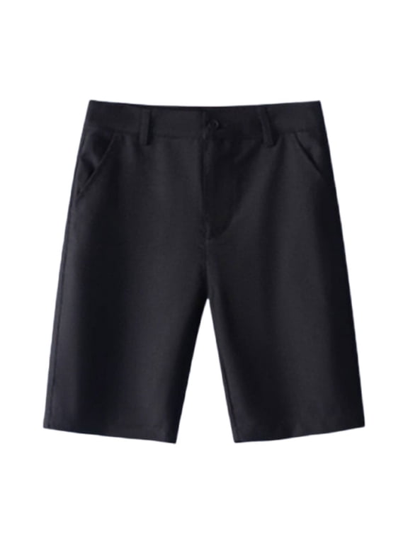 Youth Boys Golf Shorts Stretch School Uniform Clothes Kids Flat Front Dress Chino Hybrid Twill Casual Shorts Pockets for Teen