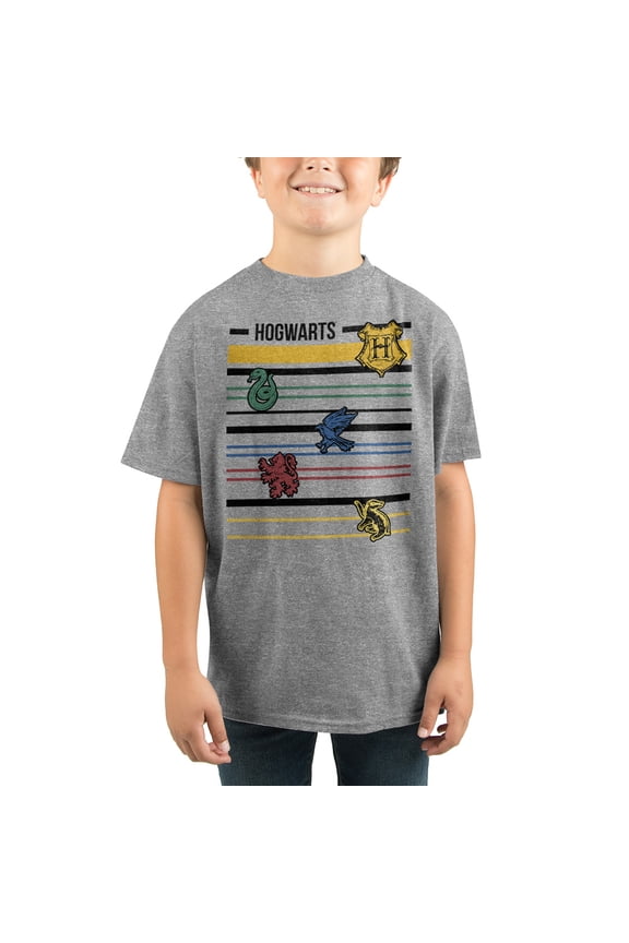 Youth Boys Hogwarts Houses and Crest Graphic Tee-Small