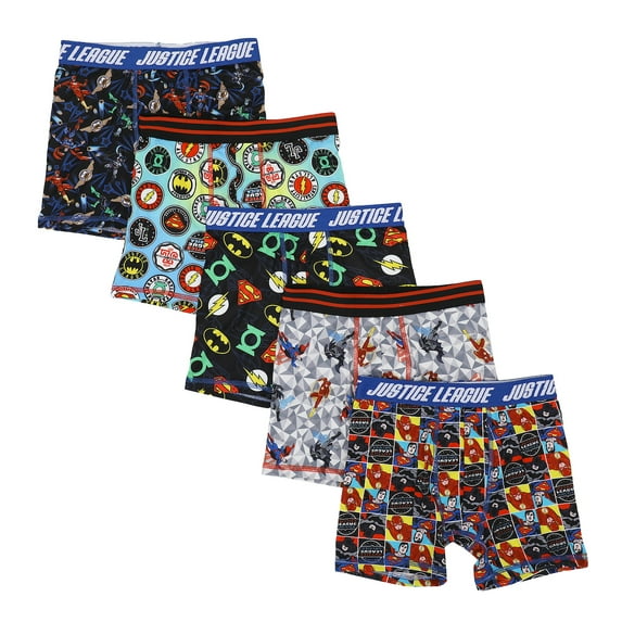 Youth Boys Justice League Boxer Brief Underwear 5-Pack - Superhero Comfort for Kids-8