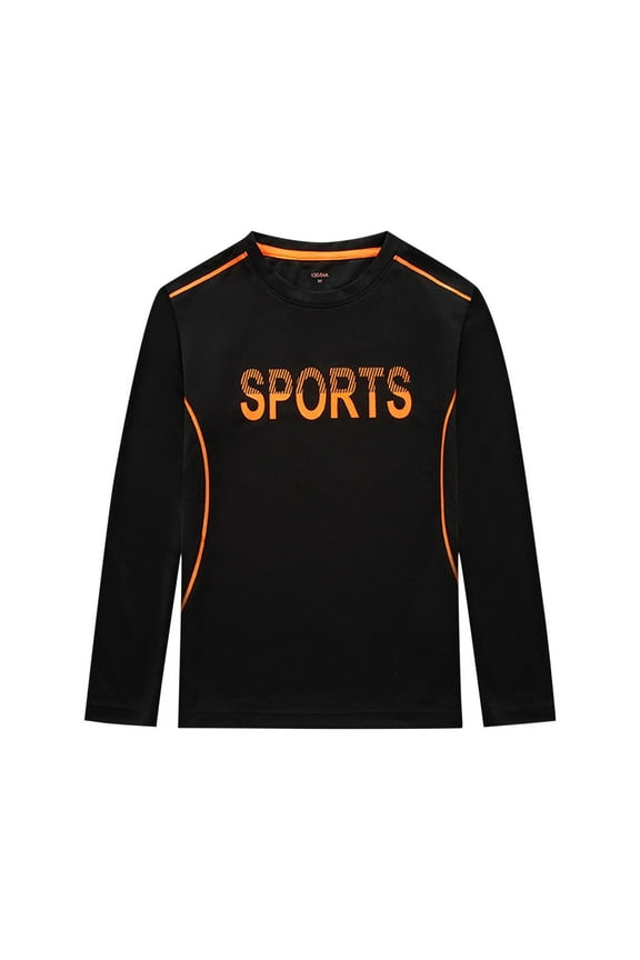 Youth Boys Long Sleeve Athletic Shirt Moisture-Wicking Activewear Sports Tops for Basketball Football Training Breathable Teen Gym Tee