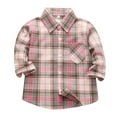 thumbnail image 1 of Kids Toddler Plaid Flannel Jacket Stripe Long Sleeve Lapel Button Down Shacket Baby Boys Girls Thermal Shirt 5t Boys, 1 of 3