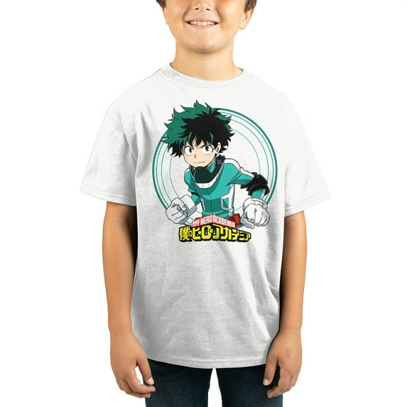 Youth Boys My Hero Academia Character White Graphic Tee-XS