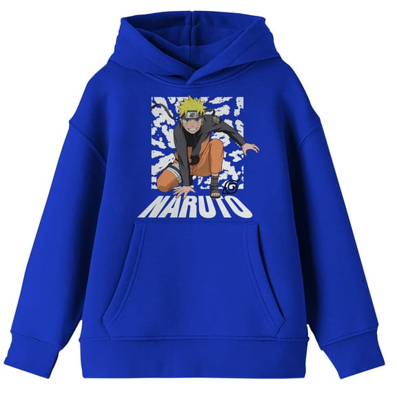 Youth Boys Naruto Shippuden Anime Cartoon Royal Blue Hoodie -L