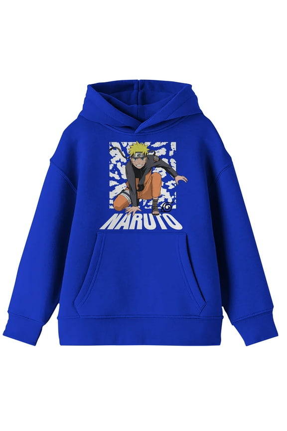 Youth Boys Naruto Shippuden Anime Cartoon Royal Blue Hoodie - M