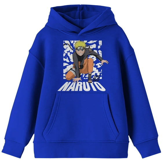 Youth Boys Naruto Shippuden Anime Cartoon Royal Blue Hoodie - XS
