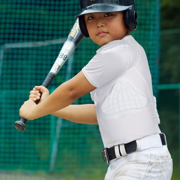 Youth Boys Padded Protective Shirts Paddded Compression Shirts for Football Paintball Baseball