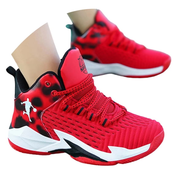 Youth Boys Sneakers, Lightweight Breathable Mesh Basketball Shoes, Athletic Running Casual Sports Shoes, Comfortable Durable Design