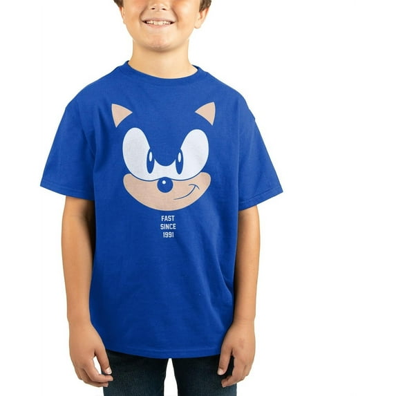 Youth Boys Sonic the Hedgehog Blue Short Sleeve Graphic Tee-XS