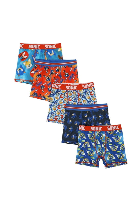 Youth Boys Sonic the Hedgehog Boxer Brief Underwear 5-Pack - Speedy Comfort for Gamers-8