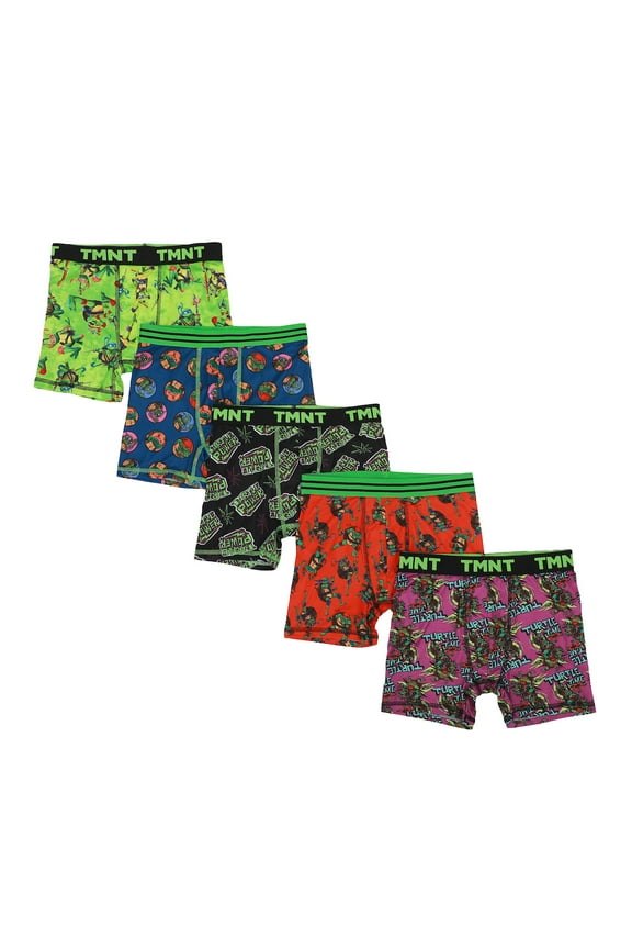 Youth Boys Teenage Mutant Ninja Turtles Boxer Brief Underwear 5-Pack-8 (Medium)