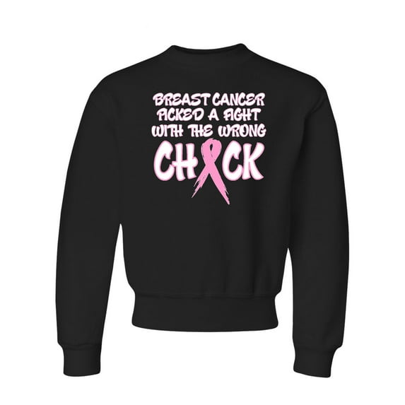 Youth Breast Cancer Picked A Fight With The Wrong Chick Crewneck Sweatshirt