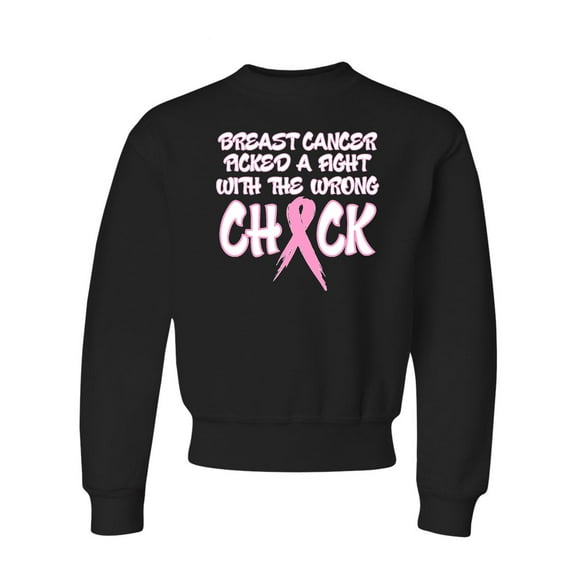 Youth Breast Cancer Picked A Fight With The Wrong Chick Crewneck Sweatshirt