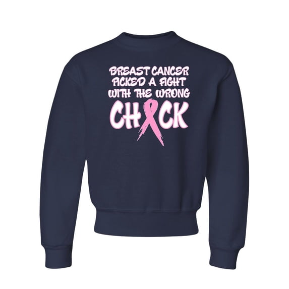 Youth Breast Cancer Picked A Fight With The Wrong Chick Crewneck Sweatshirt