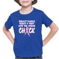 thumbnail image 1 of Youth Breast Cancer Picked A Fight With The Wrong Chick T-Shirt, 1 of 1