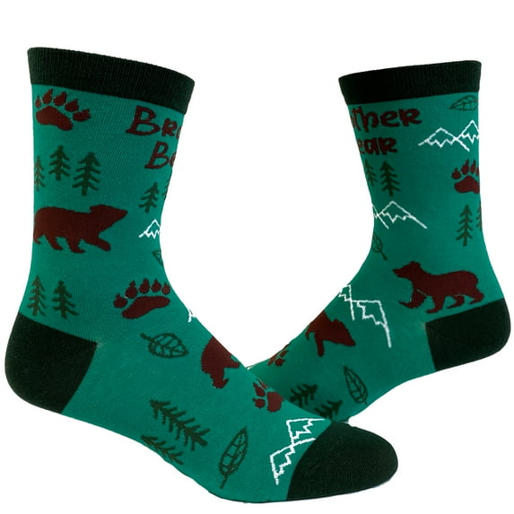 Youth Brother Bear Socks Funny Sibling Wilderness Cub Bro Sarcastic Funny Footwear