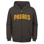 Youth Brown San Diego Padres Wordmark Full-Zip Fleece Hoodie
