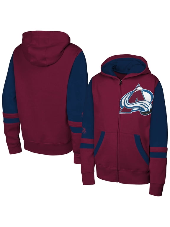 Youth Burgundy Colorado Avalanche Face Off Full-Zip Hoodie