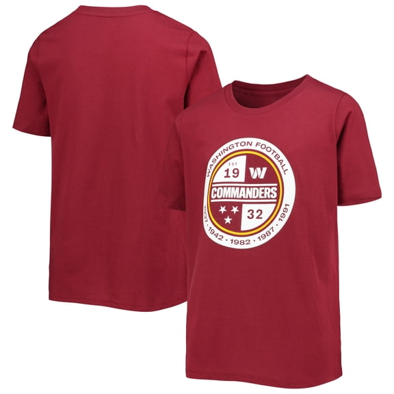Youth Burgundy Washington Commanders Secondary Logo T-Shirt