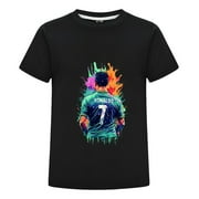 THOMBASE Youth CR7 T-Shirt for Boys Girls | Cristiano Ronaldo Fan Gear | Short Sleeve Shirt