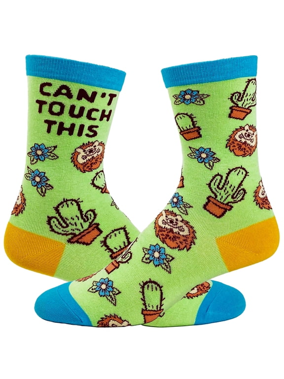Youth Can't Touch This Socks Funny Sharp Cactus Hedgehog Graphic Sarcastic Footwear