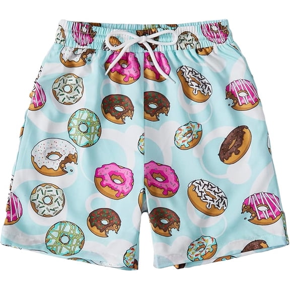 Youth Cargo Shorts Boy's Patchwork Drawstring Waist Printed Summer Boho Track Shorts