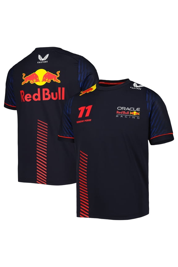 Youth Castore Sergio Perez Navy Red Bull Racing 2023 Driver Edition T-Shirt
