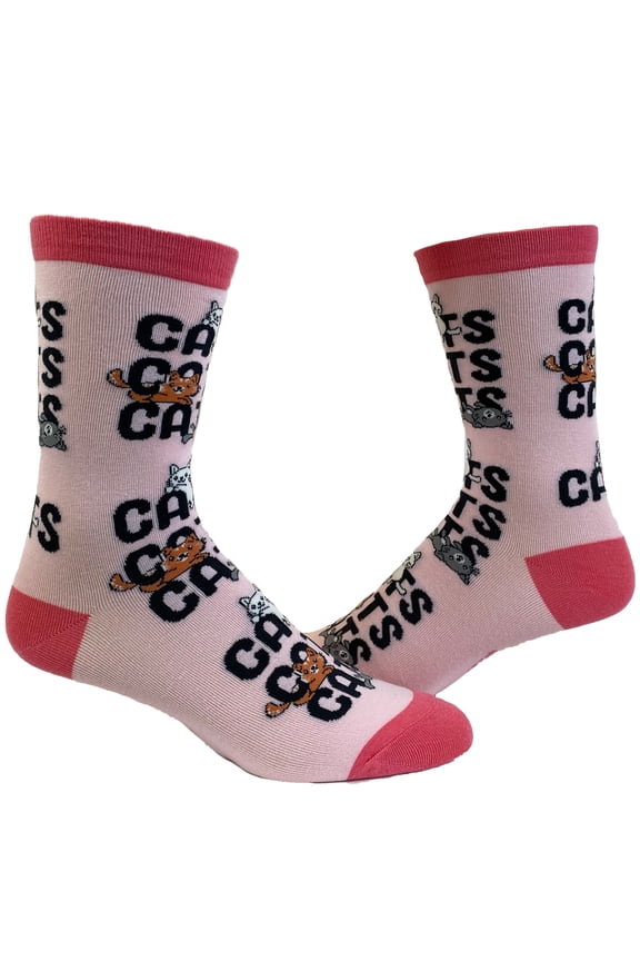 Youth Cats Cats Cats Socks Funny Crazy Cat Lady Pet Kitty Animal Lover Graphic Novelty Footwear
