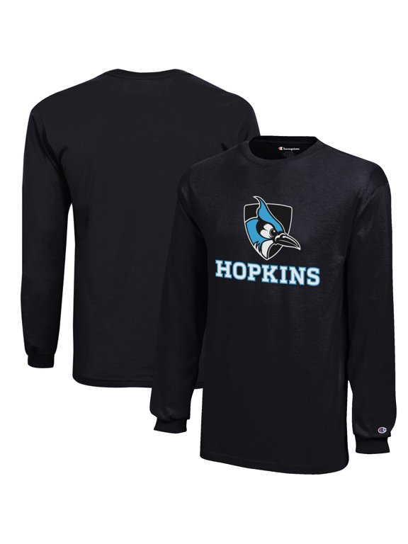 Youth Champion Black Johns Hopkins Blue Jays Jersey Long Sleeve T-Shirt