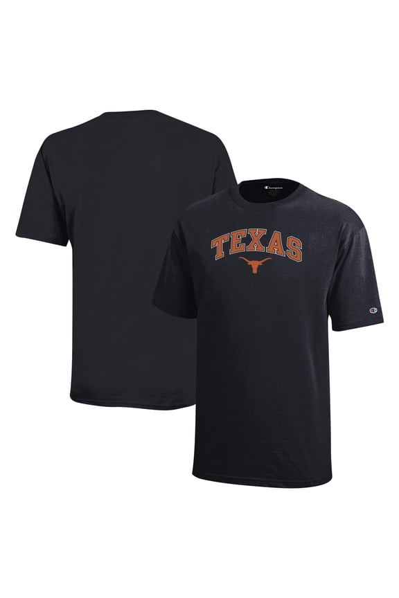 Youth Champion Black Texas Longhorns Arch Over Logo T-Shirt