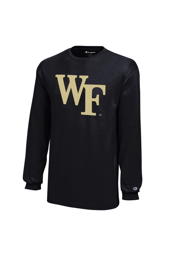 Youth Champion Black Wake Forest Demon Deacons Jersey Long Sleeve T-Shirt