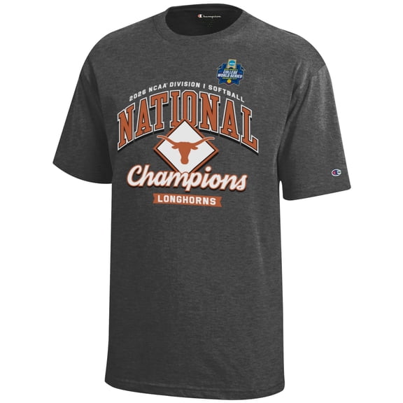 Youth Champion Dark Heather Gray Texas Longhorns 2026 NCAA Softball Women's College World Series Champions Locker Room