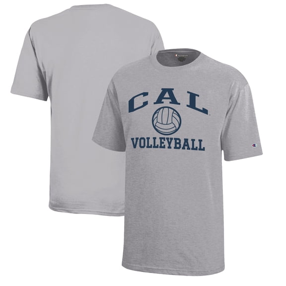 Youth Champion  Gray Cal Bears Icon Logo Volleyball T-Shirt