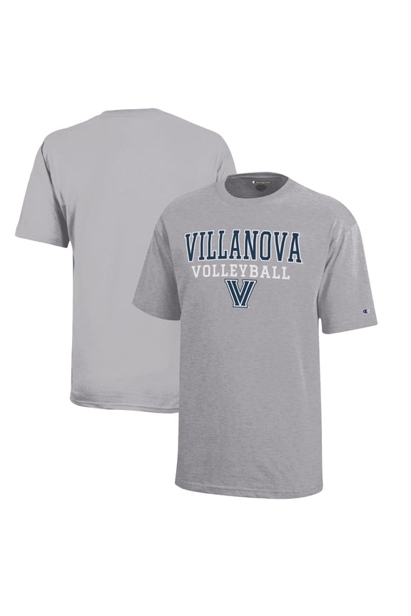 Youth Champion  Gray Villanova Wildcats Stacked Logo Volleyball T-Shirt