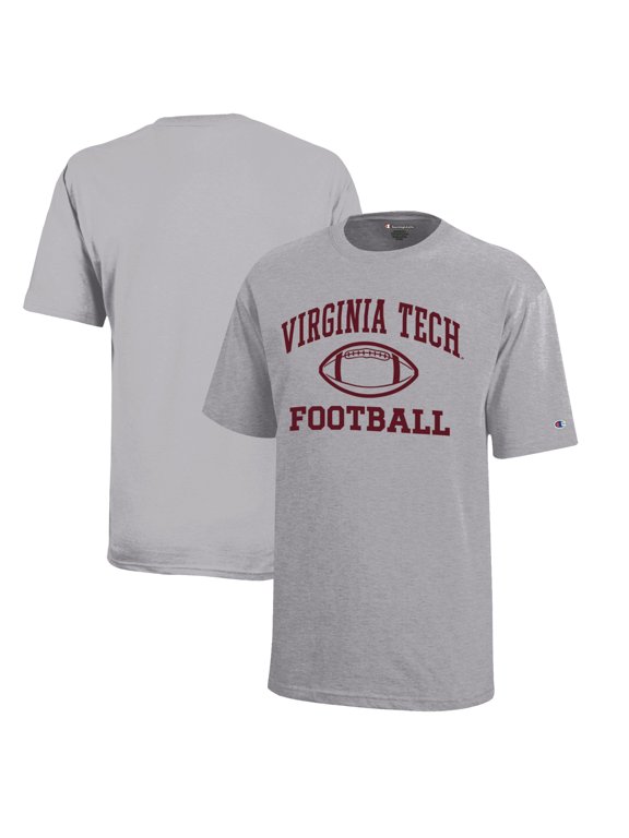 Youth Champion Gray Virginia Tech Hokies Icon Logo Football T-Shirt