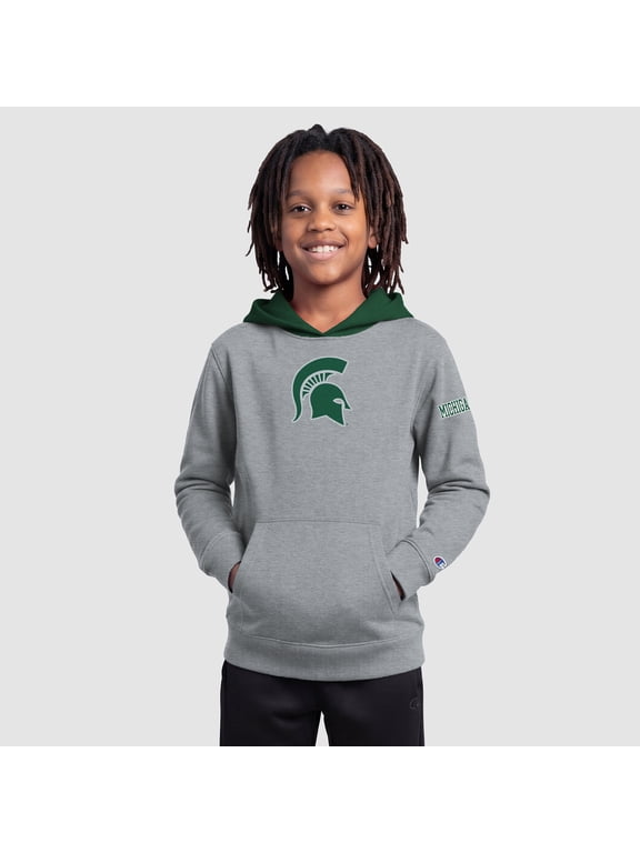 Youth Champion Heather Gray Michigan State Spartans Fleece Hoodie