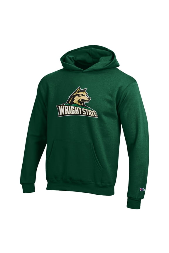 Youth Champion Hunter Green Wright State Raiders Eco Powerblend Pullover Hoodie