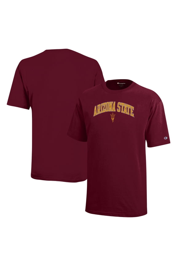 Youth Champion Maroon Arizona State Sun Devils Arch Over Logo T-Shirt