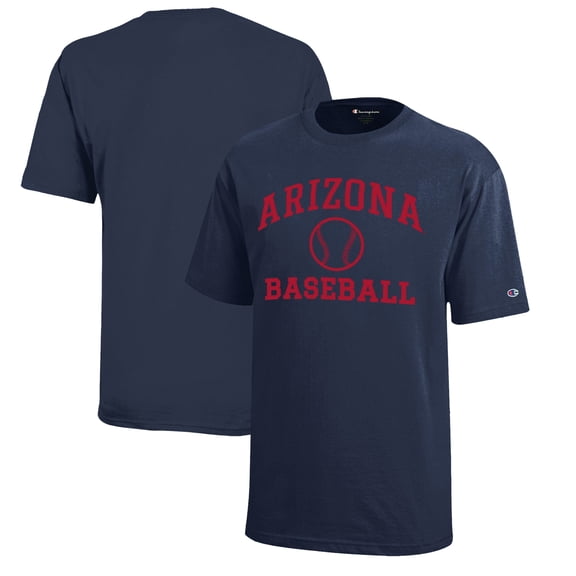 Youth Champion  Navy Arizona Wildcats Icon Logo Baseball T-Shirt