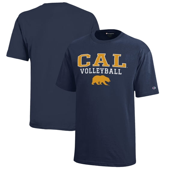 Youth Champion Navy Cal Bears Stacked Logo Volleyball T-Shirt