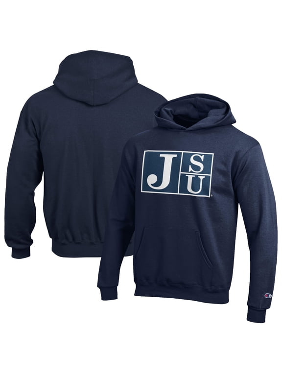 Youth Champion Navy Jackson State Tigers Eco Powerblend Pullover Hoodie