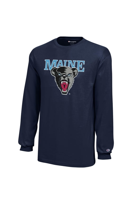 Youth Champion Navy Maine Black Bears Jersey Long Sleeve T-Shirt