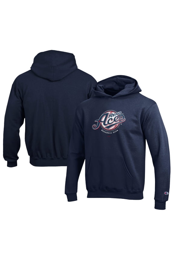 Youth Champion Navy Reno Aces Eco Powerblend Pullover Hoodie