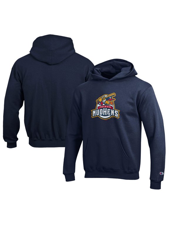 Youth Champion Navy Toledo Mud Hens Eco Powerblend Pullover Hoodie