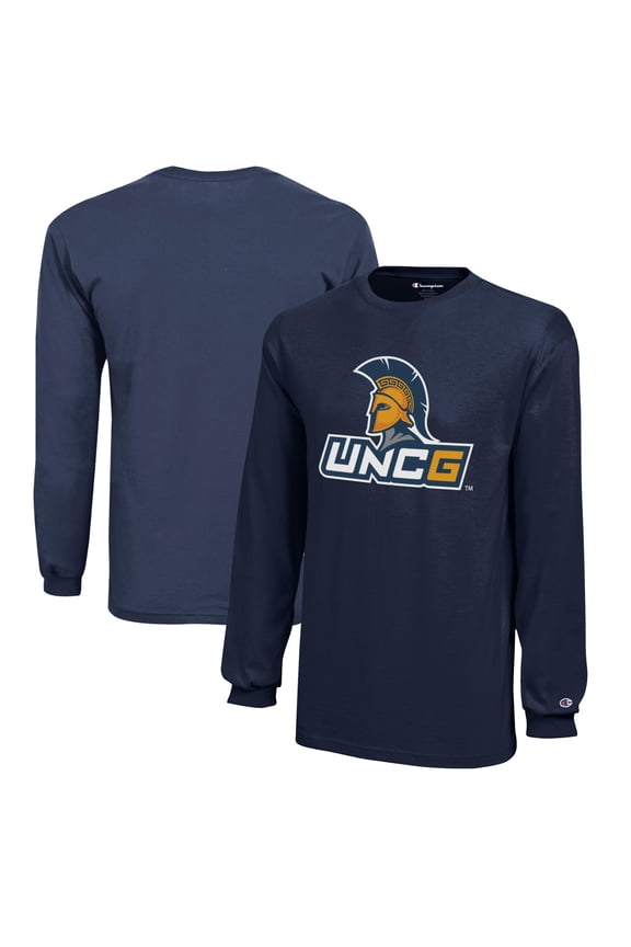 Youth Champion Navy UNCG Spartans Jersey Long Sleeve T-Shirt