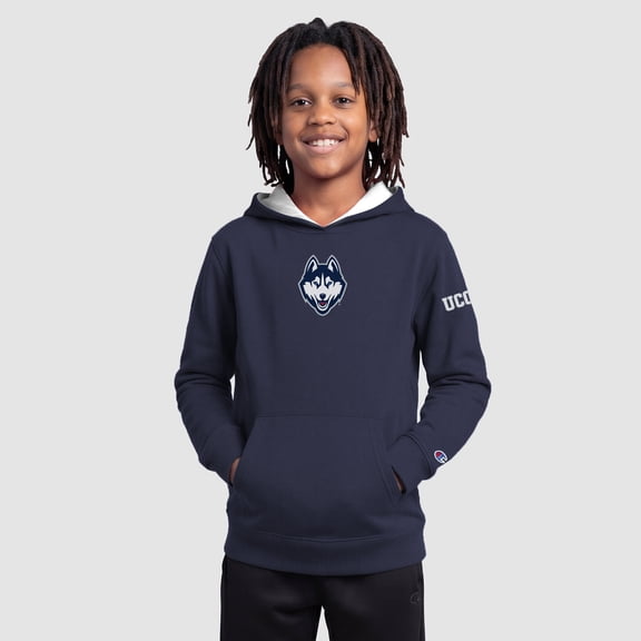 Youth Champion Navy UConn Huskies Fleece Hoodie
